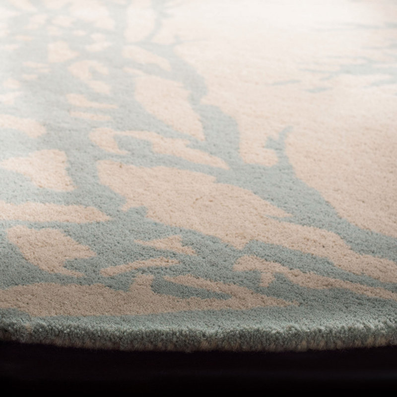 Wimborne Hand Tufted Wool Floral Rug, Round 7'