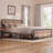 Metal Frame Platform Bed with Wood Headboard and Footboard-1472707814