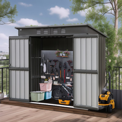 Remise de rangement en métal l 5 pi 4 po x P 3 pi 7 po