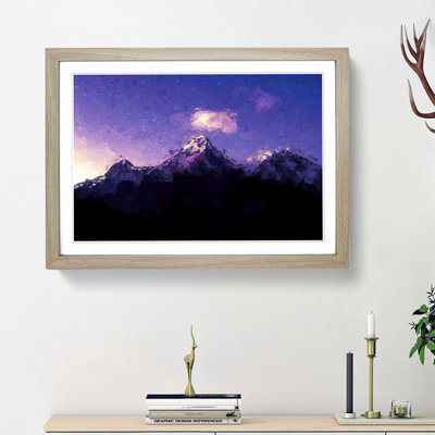 Mountains in Nepal at Night in Abstract - Framed Print