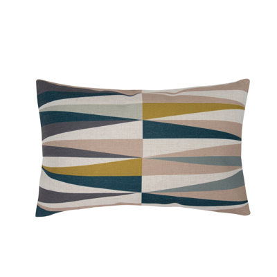 Geometric Linen Reversible Throw Pillow