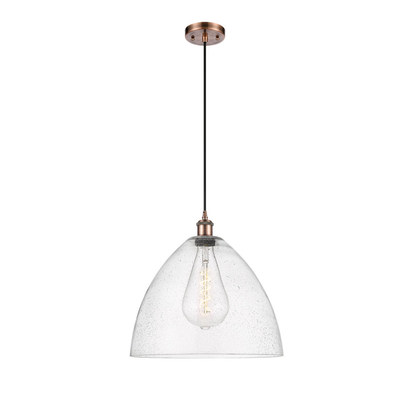 Haide 1 - Light Single Pendant, No Bulb Included, 18.75" H x 16" W x 16" D, Antique Copper