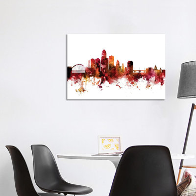 Des Moines, Iowa Skyline by Michael Tompsett - 1 Piece Wrapped Canvas Wall Art