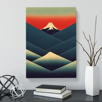 Howardwick Japanese Mountains Bauhaus - Wrapped Canvas Print