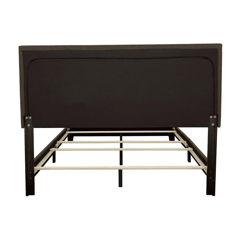 Lit avec garniture cloutée, Grand, Gris anthracite