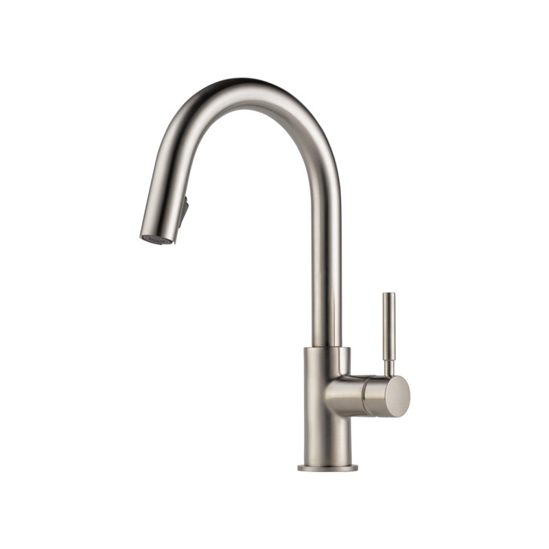 Brizo 64020LF-SS Solna Single Handle Single Hole Pull-Down Kitchen Faucet with SmartTouch Technology, Silver