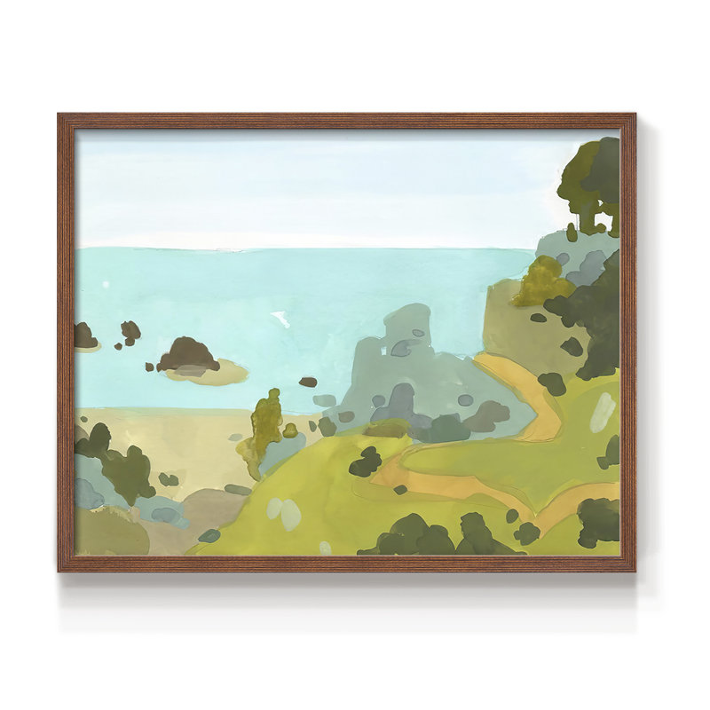 Coastal Inlet III - Reproduction encadrée - Restickable, H 22 po x l 28 po, Noyer