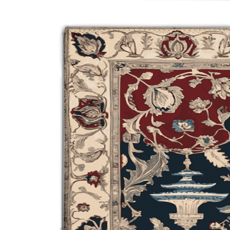 Tapis d'intérieur et d'extérieur noir Persian, Rectangulaire 8 pi x 10 pi