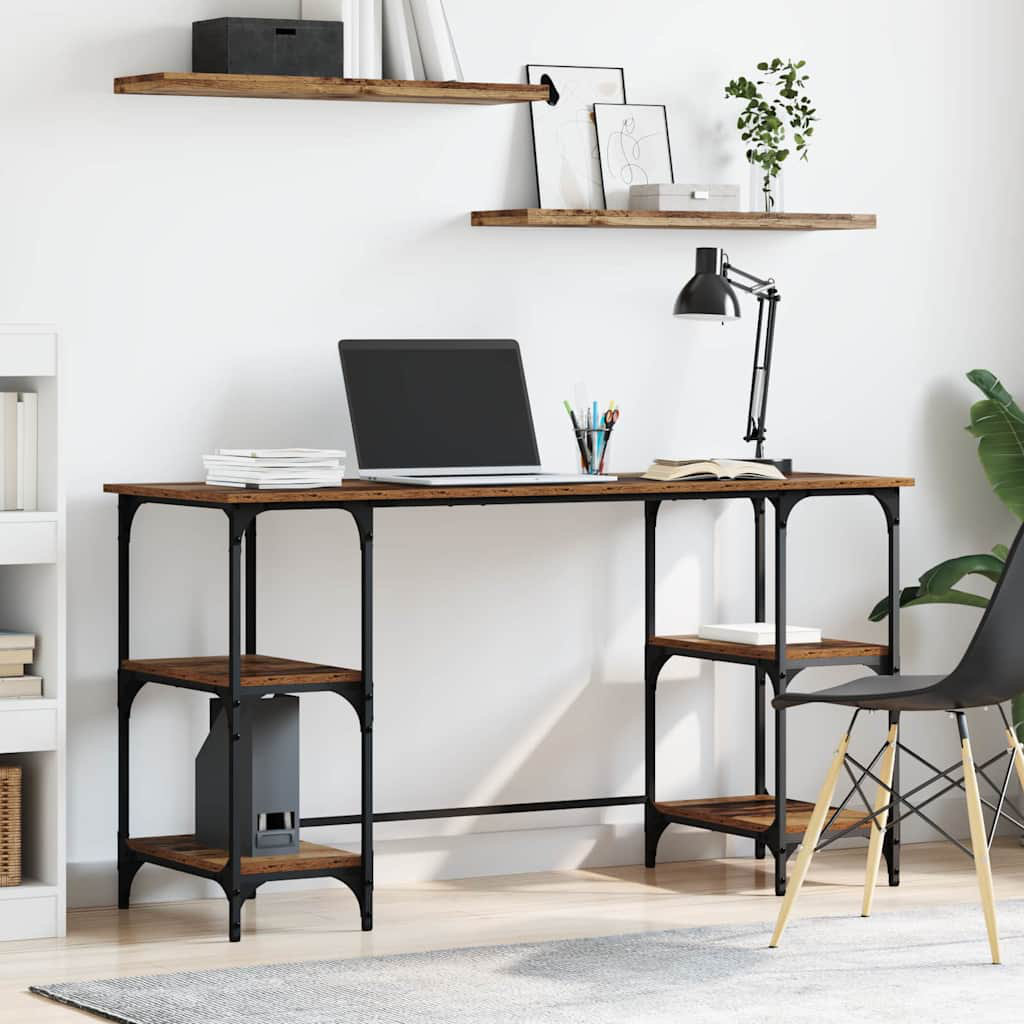 Desk With Shelf With Storage Engineered Wood Computer Home Office Study