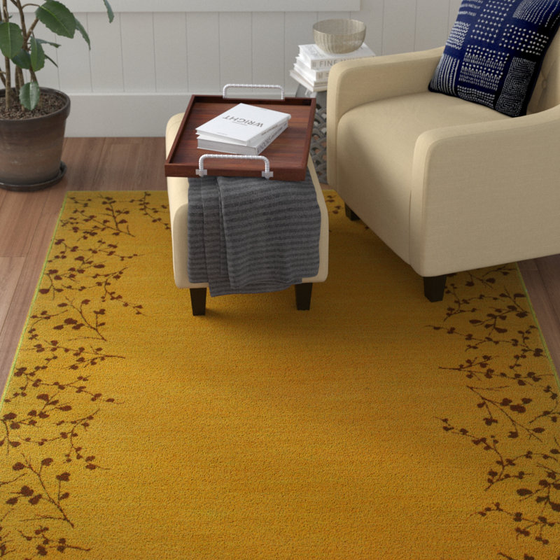 Tapis doré / brun Ryles, Rectangle 9 pi 10 po x 12 pi 9 po