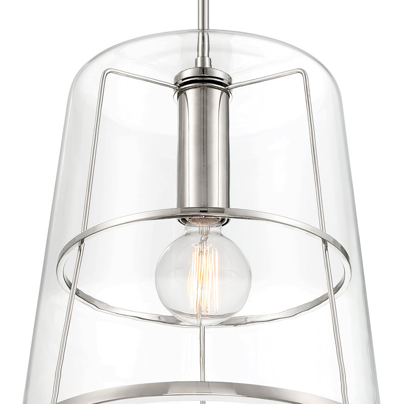 Luminaire suspendu bol 1 lumière, Nickel poli