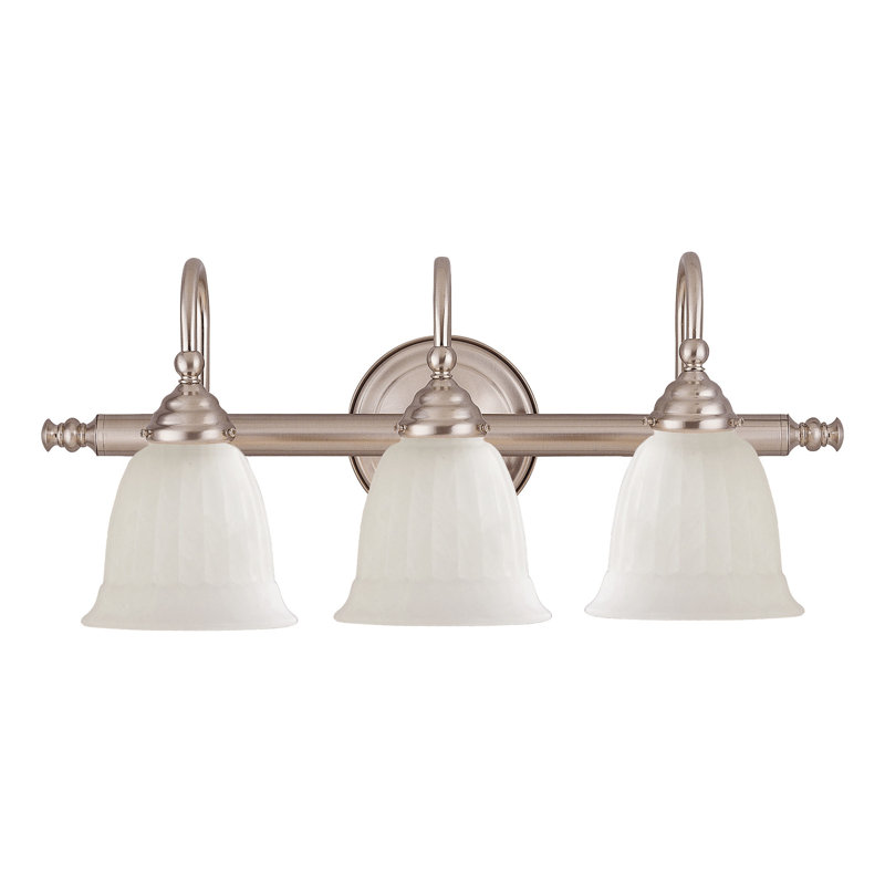3 - Light Dimmable Vanity Light, Satin Nickel