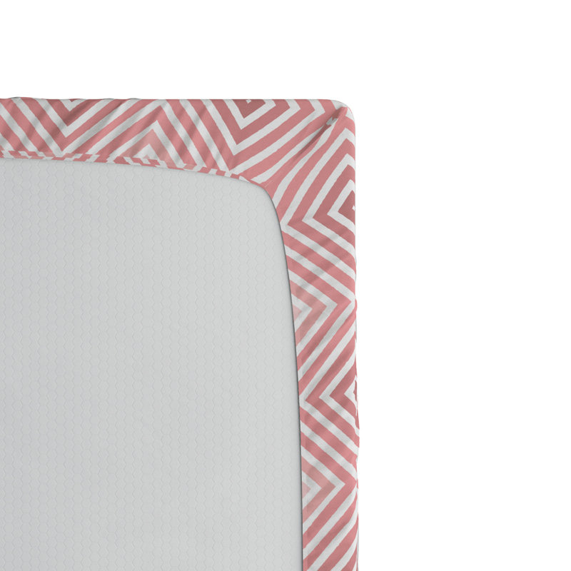 Microfiber Geometric Fitted Sheet, Twin Fitted Sheet