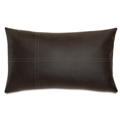 Chalet Faux Leather Down Lumbar Pillow Cover & Insert