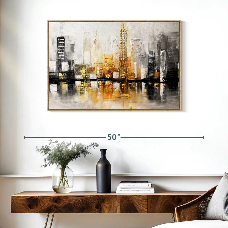 City View I, Cadre flottant en bois naturel, 37 po x 25 po