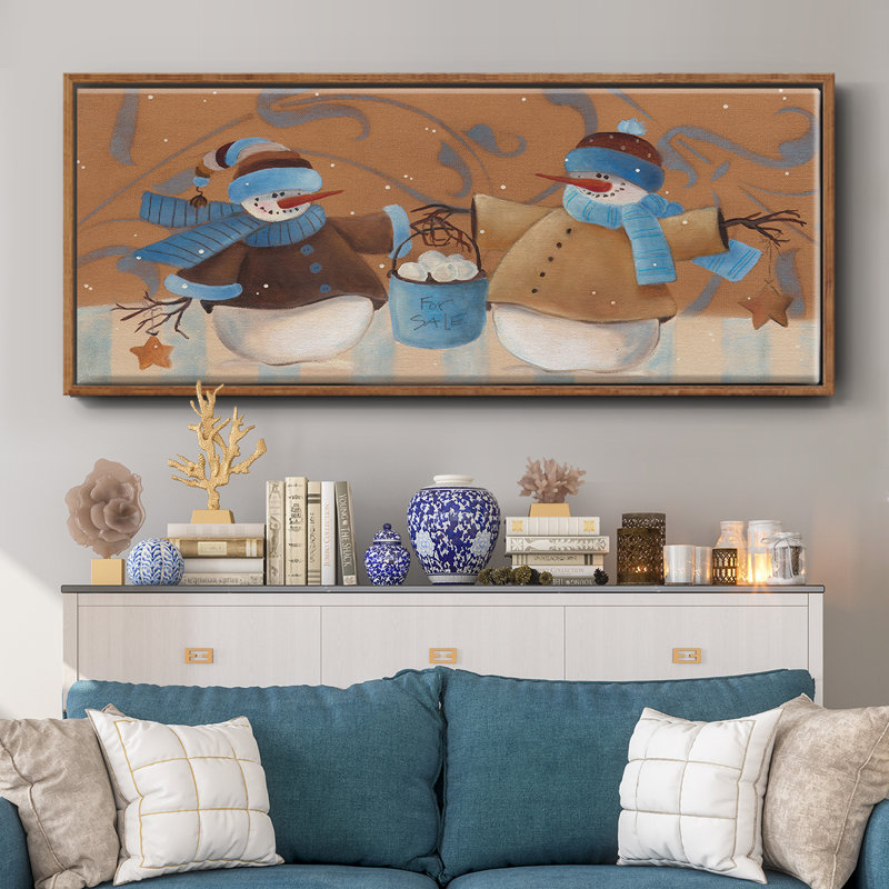 Snowball Bucket- Framed Canvas