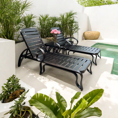 Chaise longue d'extérieur en aluminium