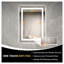 Miroir de salle de bain 40 po x 24 po à DEL avec éclairage avant et arrière, miroir de meuble-lavabo à intensité variable, 3 températures de couleur, antibuée, imperméable IP44, montage horizontal ou vertical, finition argentée