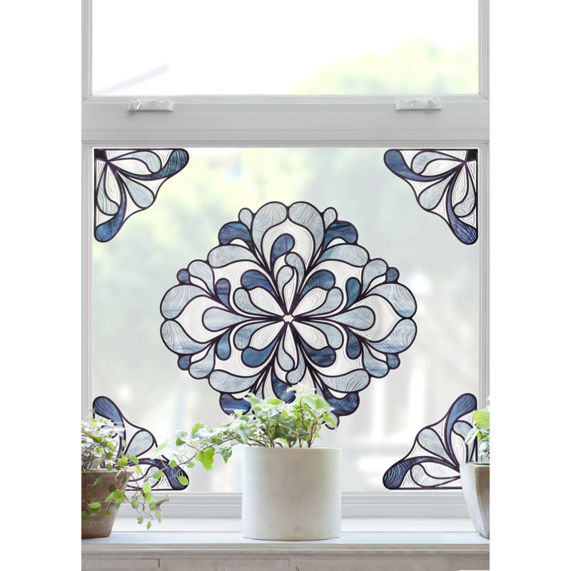 Capri Window Panel, Blue/Grey
