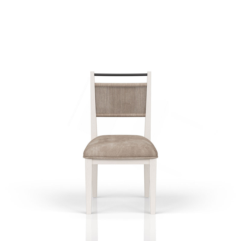 Chaise à dossier corde - vanille / caramel (ensemble de 2)
