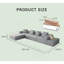 Canapé modulaire convertible convertible en tissu de microfibre gris-783833887