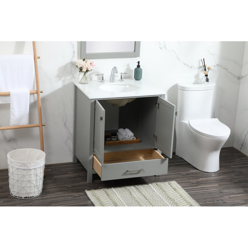 Ensemble de meuble-lavabo simple 30 po, Gris