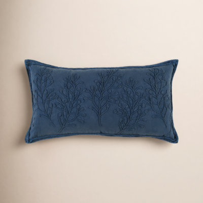 Hollin 26" x 14" Embroidered Throw Pillow