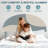 Full Boucle Bed Frame with Blue/White Arch Headboard, Kids Slat Platform, Easy Assembly-117331903-117331906