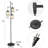 3-light Floor Lamp Glass Lampshade With Footswitch For Home Deco Living Room Bedroom