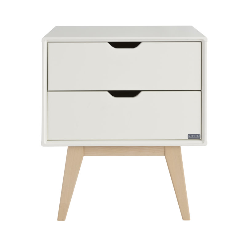 Saffron 52cm W Solid Wood Bedside Table, White