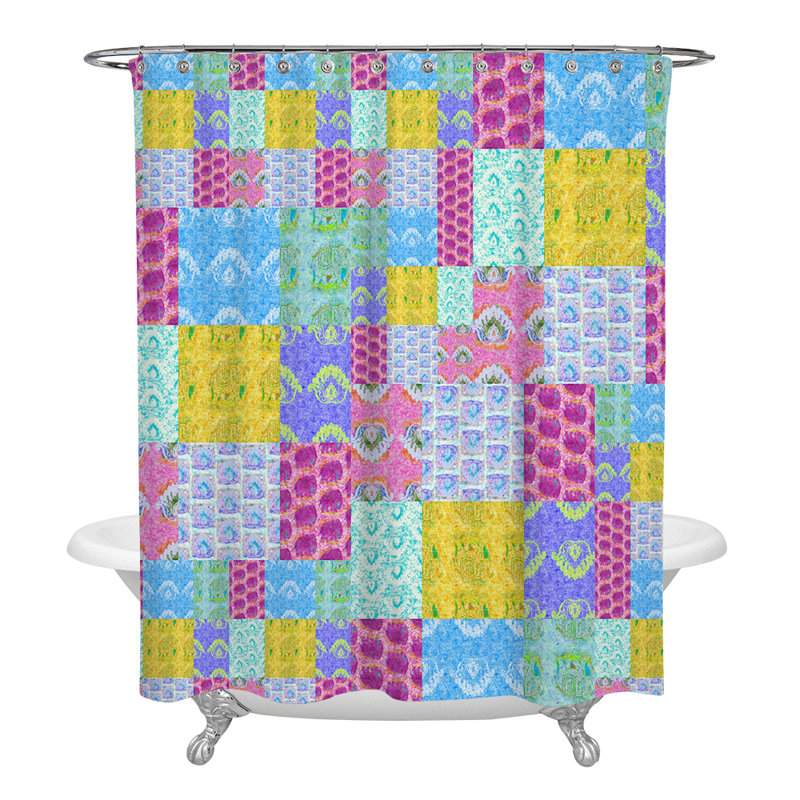Patchwork Shower Curtain, 83" H x 70" W