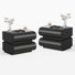 Humply Modern Smart Nightstand Set Of 2 Faux Leather Bedside Table With Wireless Charging Station
