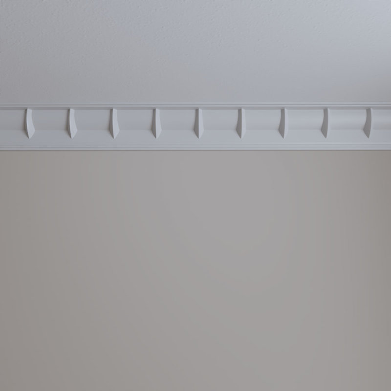 White Polyurethane Decorative Crown Moulding 94.5"