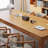 Brown Rectangular Solid Wood with 3 drawers desk-108803574