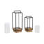 Wood and Metal Two-Piece Candle Holder Set-1357890534