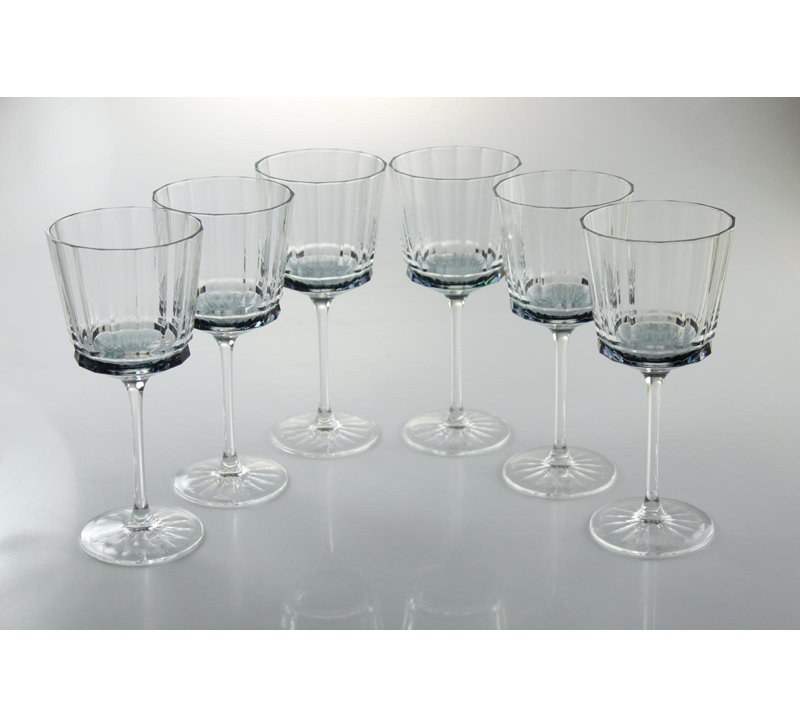 Set of 6 Water Glasses Linear Smooth, Clear