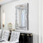 Miroir mural biseauté de 100 cm de hauteur, miroir décoratif argenté orné pour chambre, salon et entrée-1717107315