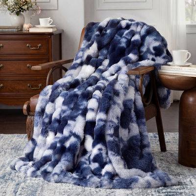 Faux Fur Cozy Bubble Texture Throw Blanket For Sofa, Bedroom, Or Living Room