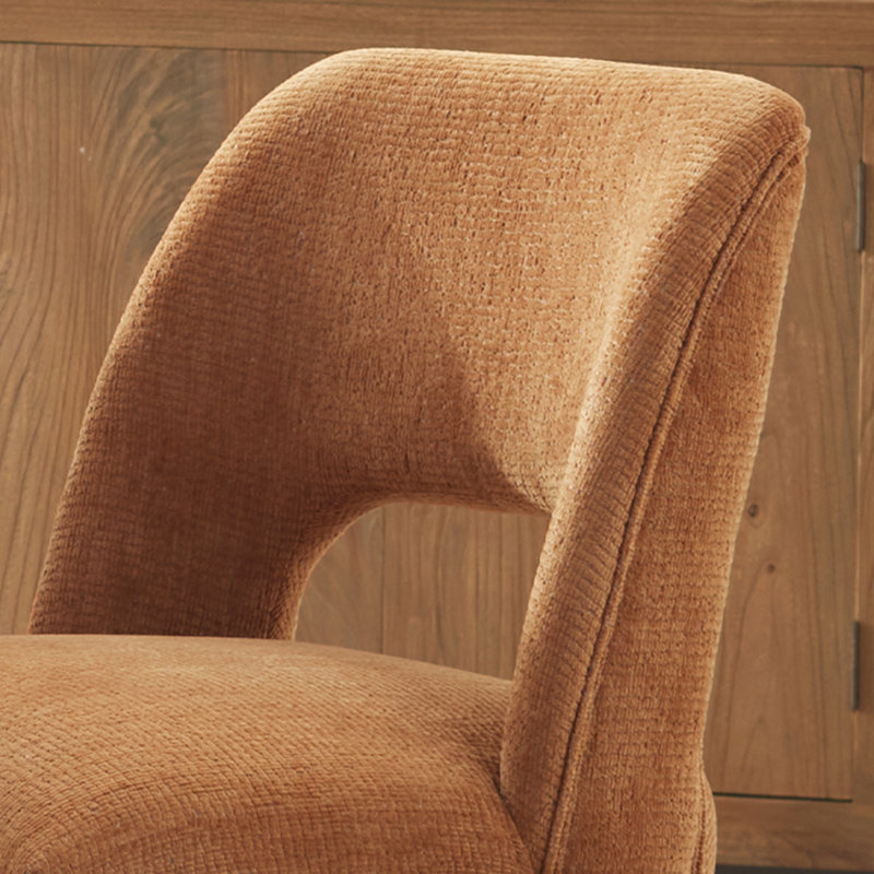 Upholstered Dining Side Chairs Set of 4, Chenille Orange