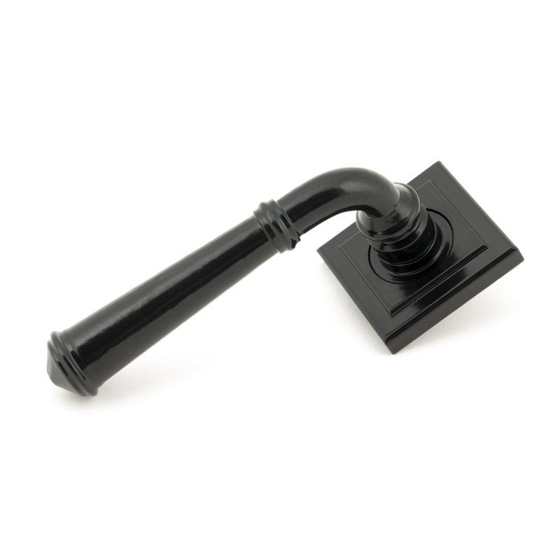 Regency Lever on Rose Set (Square), Black