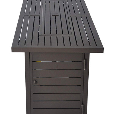 57 In Propane Fire Pit Table, 50000BTU, Retangular Outdoor Gas Fire Pit Table, Firepit Table