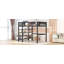 Lit mezzanine en métal avec tablettes à 4 niveaux et rangement-1178190225-1178190226