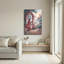 Woman In Pink Cloak At Gothic Archway Viewing Misty Canvas Wall Art-133559133