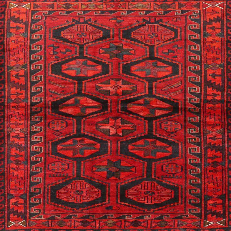 Tapis rouge à motif sud-ouest, Rond 5 pi