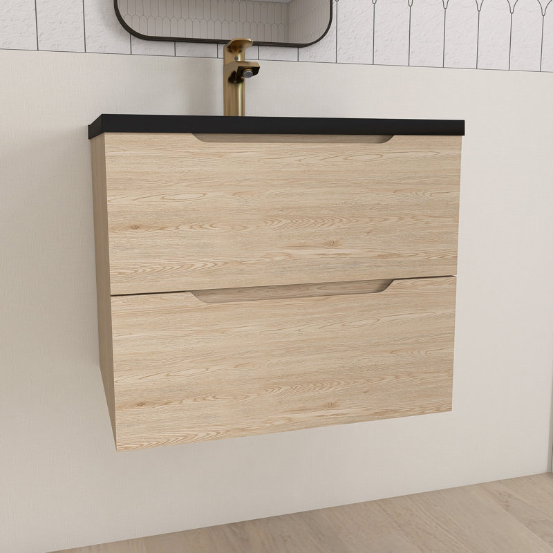 23.62 " W Wall Mounted Wall Mounted Single Double Single Vanity Bathroom Vanity With Quartz Top