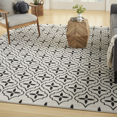 Tapis intérieur / extérieur ivoire / noir Nourison Essentials
