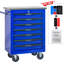 7 tiroirs, chariot à outils en métal, roues, toit en acier inoxydable, entrepôt d'atelier, 4 po, frein de stationnement, capacité de chargement de 15 kg - glissières de tiroir à roulement, dispositif de verrouillage multifonctionnel, garage roulant-1722682097
