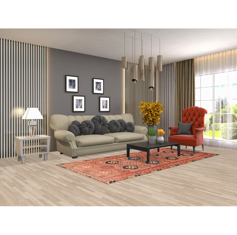 Tapis de couloir géométrique traditionnel 4x9