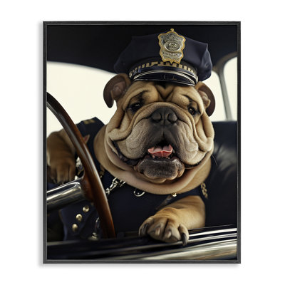 «Police Dog in Car Giclee» par Ray Heere