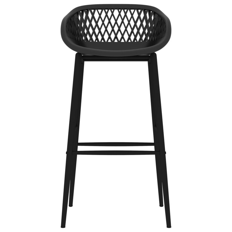 Bernadine Counter Stool with Metal Frame, Black, Black